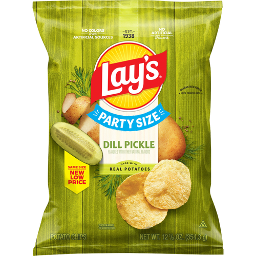 Lay's  Party Size Dill Pickle Flavored Potato Chips - 12.5 Ounce