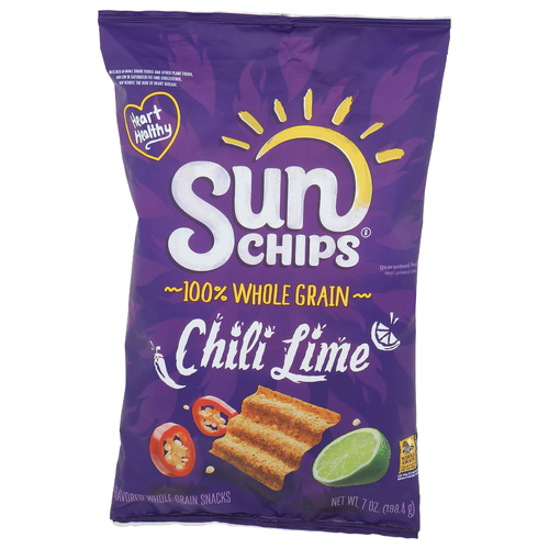 Sun Chips Chili Lime Flavored Whole Grain Snacks - 7 Ounce