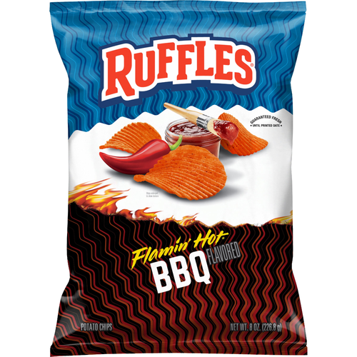 Ruffles Potato Chips Flamin' Hot BBQ Flavored - 8 Ounce - 1 Count