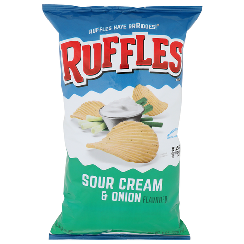 Ruffles Brand Sour Cream & Onion Flavored Potato Chips - 8 Ounce