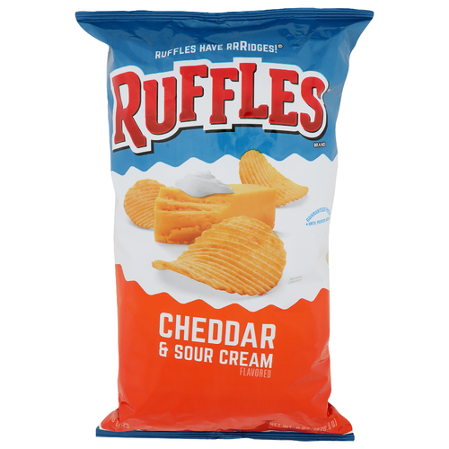 Ruffles Brand Cheddar & Sour Cream Flavored Potato Chips - 8 Ounce