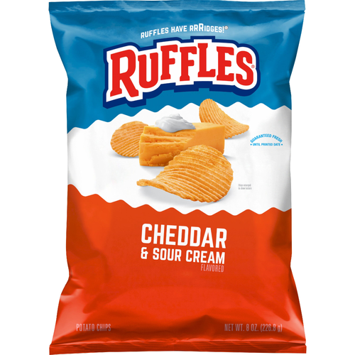 Ruffles Potato Chips Cheddar & Sour Cream Flavored - 8 Ounce