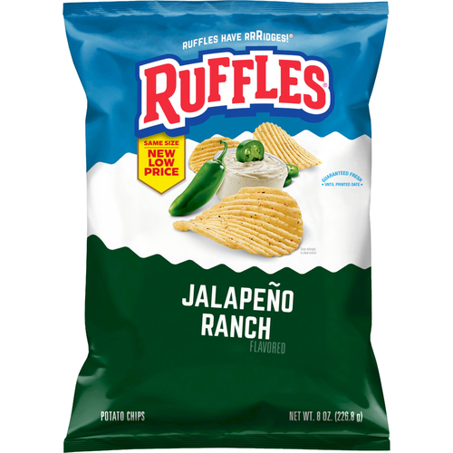 Ruffles Potato Chips Jalapeno Ranch Flavored - 8 Ounce