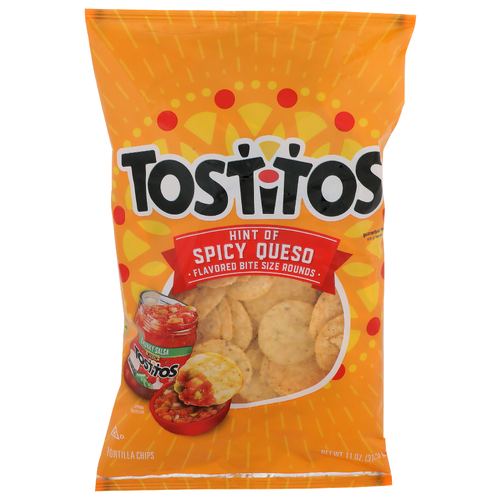 Tostitos Hint Of Spicy Queso Flavored Bite Size Rounds Tortilla Chips - 11 Ounce Image 1 of 4