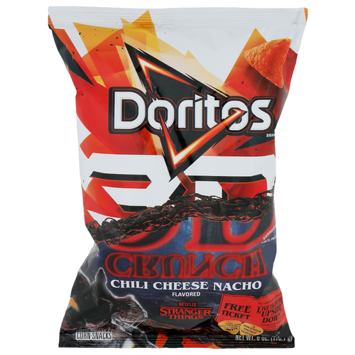 DORITOS 3D Chili Cheese Nacho Flavored Netflix Stranger Things Corn Snacks - 6 Ounce