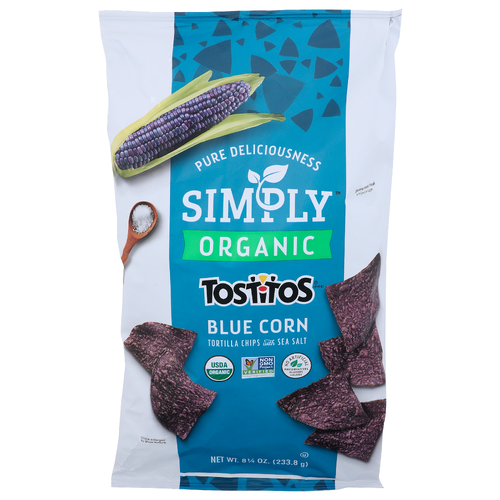 Simply Tostitos Blue Corn With Sea Salt Tortilla Chips - 8.25 Ounce