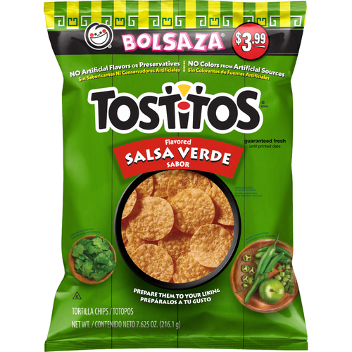 Tostitos Tortilla Chips Salsa Verde Flavored - 7.63 Ounce