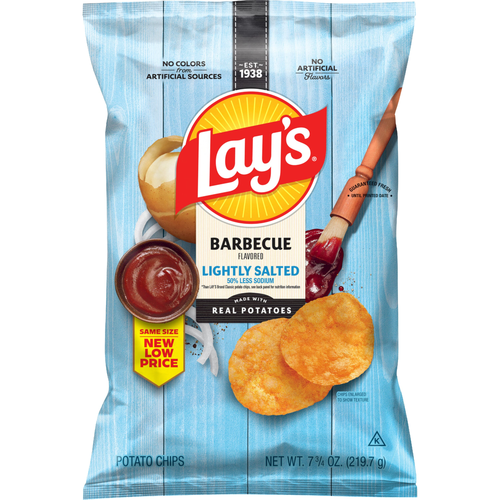 Lay's Lightly Salted Barbecue Flavored Potato Chip - 7.75 Ounce