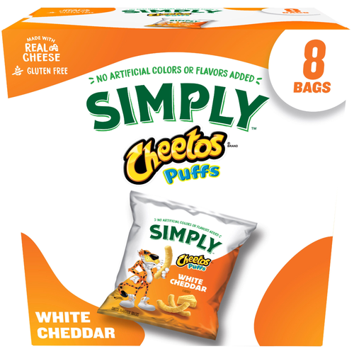 Cheetos Simply Puffs White Cheddar Cheese Flavored Snacks - 7 Ounce