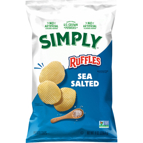 Ruffles Simply Potato Chips Sea Salted - 8 Ounce