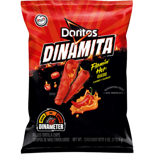 Doritos Dinamita Rolled Tortilla Chips Flamin' Hot Queso Flavored - 4 Ounce