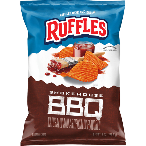 Ruffles Potato Chips Smokehouse BBQ Naturally And Artificially Flavored - 8 Ounce