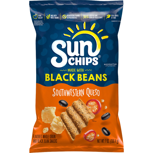 SunChips Whole Grain And Black Bean Snacks Southwestern Queso Flavored - 7 Ounce