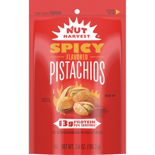 Nut Harvest  Spicy Flavored Pistachios - 3.75 Ounce