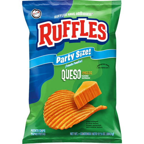 Ruffles Potato Chips Queso Cheese Flavored 12 1 - 12.5 Ounce