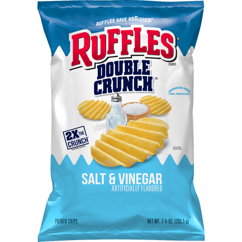 Ruffles Double Crunch Salt & Vinegar Flavored Potato Chips - 7.25 Ounce