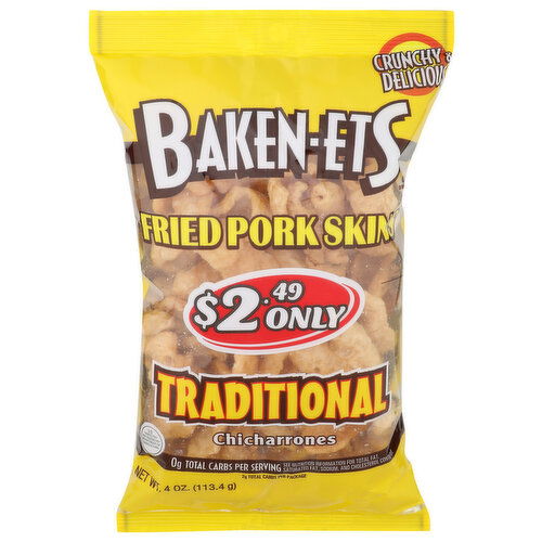 Baken-Ets Traditional Fried Pork Skins - 4 Ounce