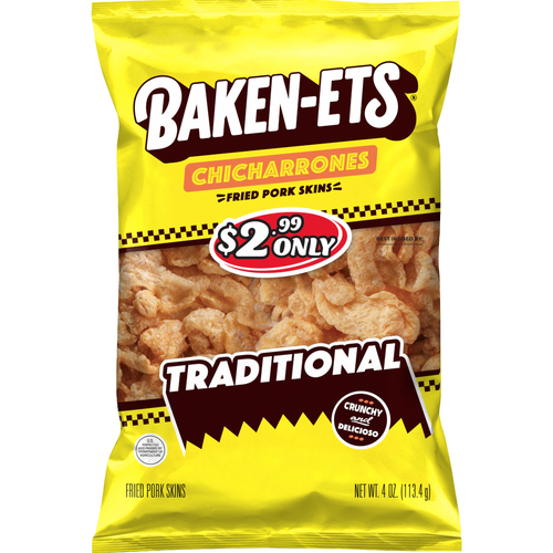 Baken-ets Chicharrones Fried Pork Skins Traditional - 4 Ounce