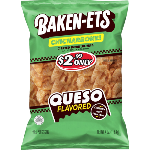 Baken-ets Chicharrones Fried Pork Skins Queso Flavored - 4 Ounce