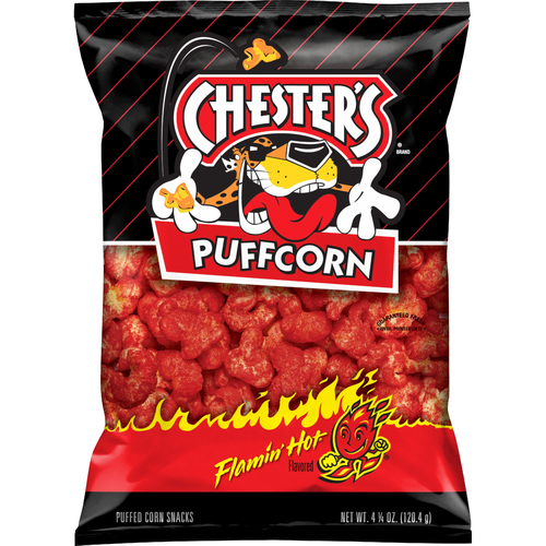 Chester's Puffcorn Flamin' Hot Flavored Corn Snacks - 4.25 Ounce Image 1 of 5