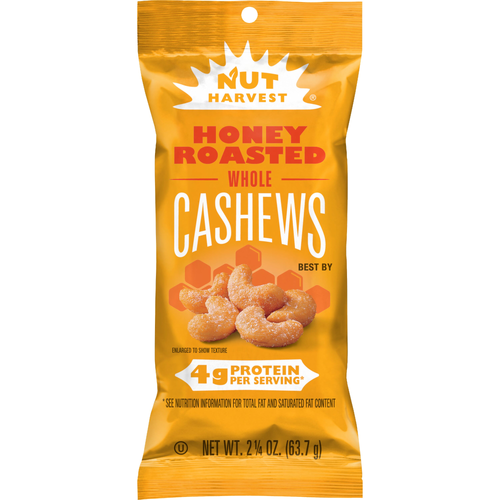 Nut Harvest Honey Roasted Whole Cashews - 2.25 Ounce