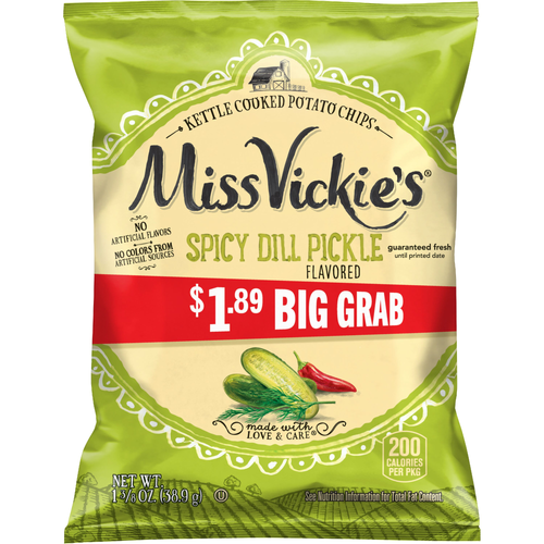 Miss Vickie's Kettle Cooked Spicy Dill Pickle Potato Chips - 1.38 Ounce