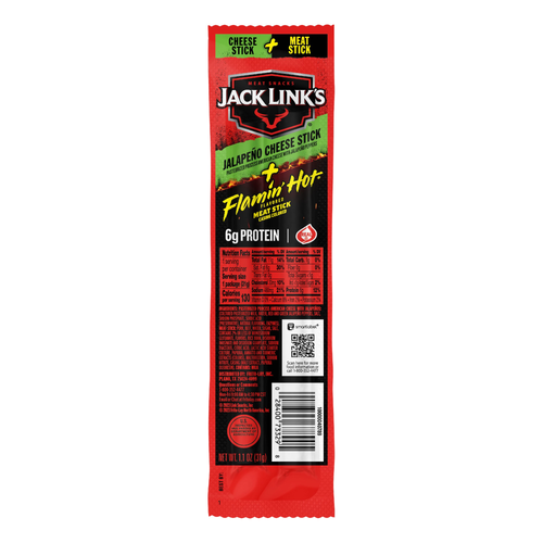 Jack Link's Cheese Stick + Meat Jalapeno + Flamin Hot - 1.1 Ounce