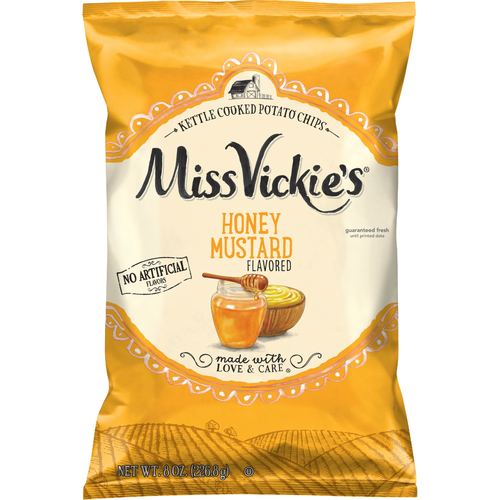 Miss Vickie's Kettle Cooked Potato Chips Honey Mustard Flavored - 8 Ounce
