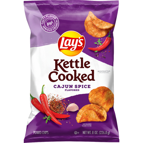 Lay's Kettle Cooked Potato Chips Cajun Spice Flavored - 8 Ounce