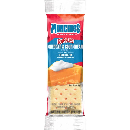 Munchies Sandwich Crackers Ruffles Cheddar & Sour Cream Flavored - 1.38 Ounce