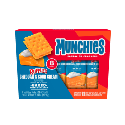 Munchies Baked Sandwich Crackers Ruffles Cheddar & Sour Cream Flavored - 11.04 Ounce