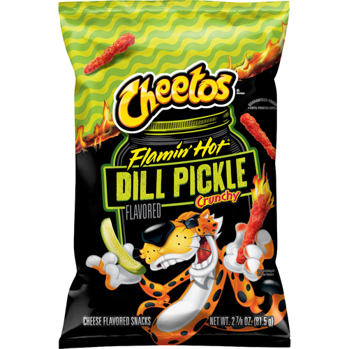 Cheetos  Crunchy Flamin' Hot Dill Pickle Cheese Flavored Snacks - 2.88 Ounce