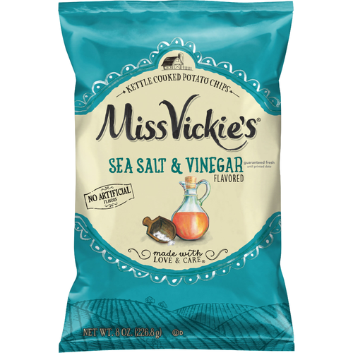 Miss Vickie's Kettle Cooked Potato Chips Sea Salt & Vinegar Flavored - 8 Ounce