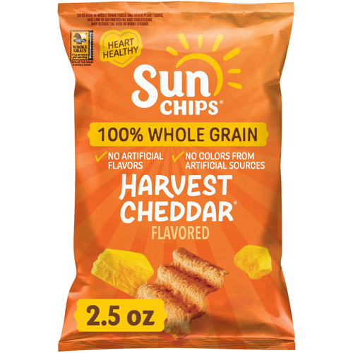 SunChips Harvest Cheddar Flavored Whole Grain Snacks - 2.5 Ounce