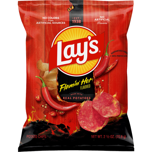 Lay's  Flamin' Hot Flavored Potato Chips - 2.5 Ounce