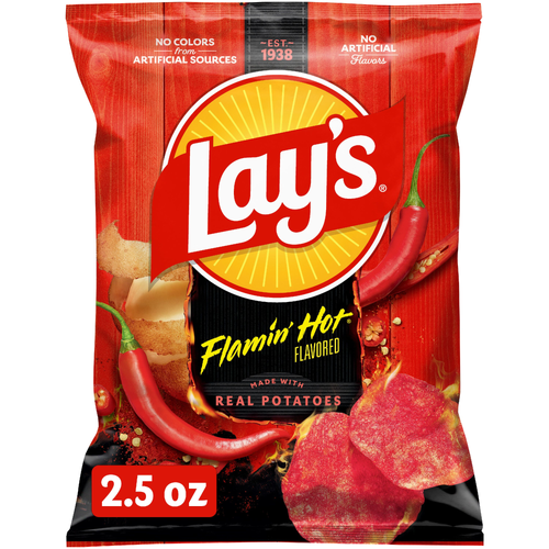 Lay's Flamin' Hot Flavored Potato Chips - 2.5 Ounce