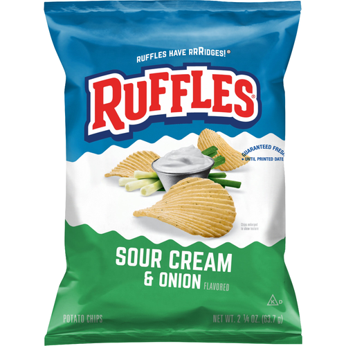Ruffles  Sour Cream & Onion Flavored Potato Chips - 2.25 Ounce