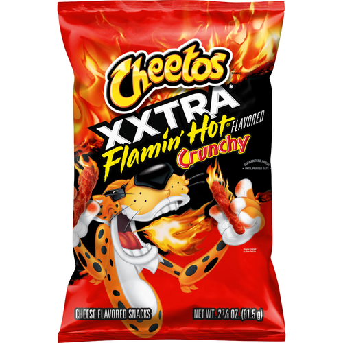 Cheetos Crunchy XXTRA Flamin' Hot Cheese Flavored Snacks - 2.88 Ounce Image 1 of 3