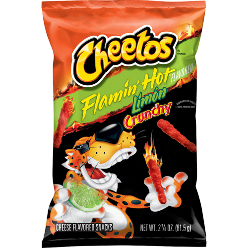 Cheetos Crunchy Flamin' Hot Limon Cheese Flavored Snacks - 2.88 Ounce