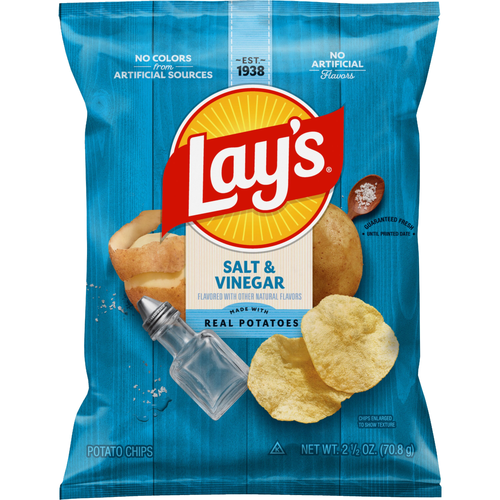 Lay's  Salt & Vinegar Flavored Potato Chips - 2.5 Ounce