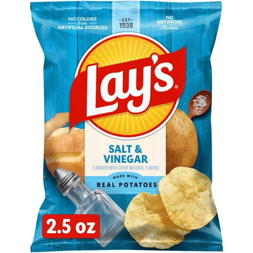 Lay's Salt & Vinegar Flavored Potato Chips - 2.5 Ounce