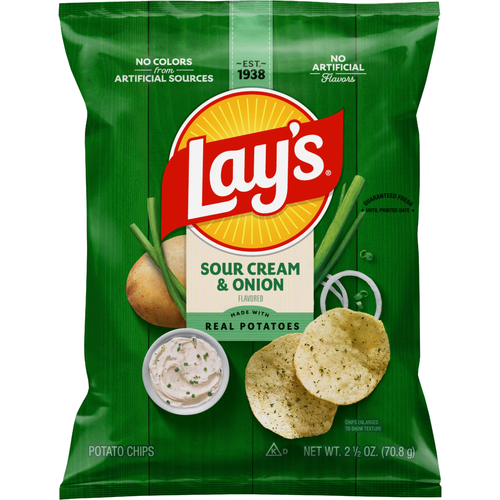 Lay's  Sour Cream & Onion Flavored Potato Chips - 2.5 Ounce