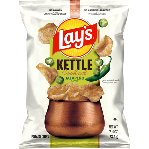 Lay's Kettle Cooked Jalapeno Potato Chips - 2.25 Ounce