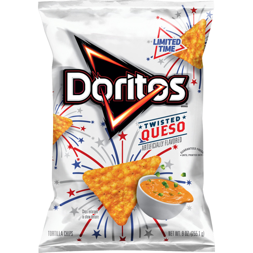 Doritos Twisted Tortilla Chips Queso Artificial Flavored - 9 Ounce