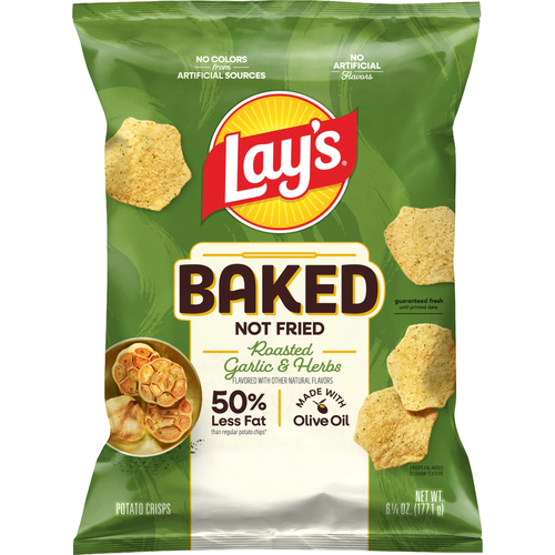 Lay's Baked Roasted Garlic & Herb Flavored Potato Chips - 6.25 Ounce