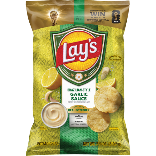 Lay's Brazilian Style Garlic Sauce Flavored Potato Chips - 7.75 Ounce