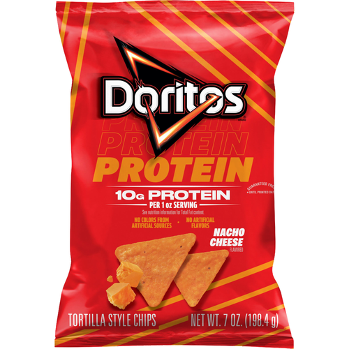 Doritos Protein Tortilla Style Chips Nacho Cheese Flavored - 7 Ounce Image 1 of 3