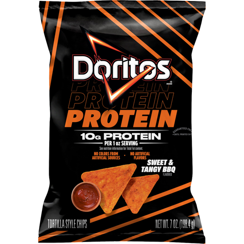Doritos Protein Tortilla Style Chips Sweet & Tangy BBQ Flavored - 7 Ounce Image 1 of 3