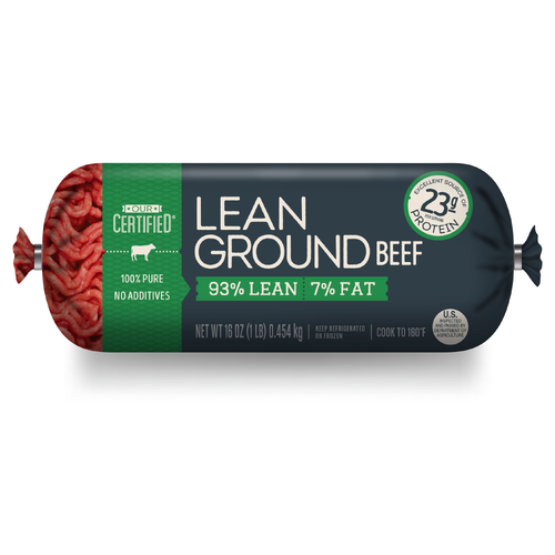 Our Certified 93% Lean / 7% Fat, Ground Beef Roll - 1 Pound Image 1 of 4