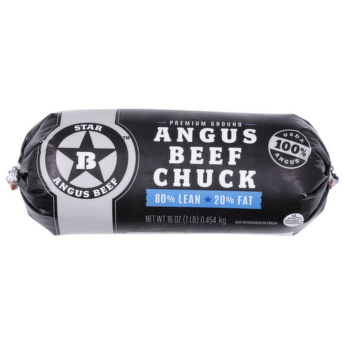 Star B Angus Ground Beef 80% Lean 20% Fat - 16 Ounce